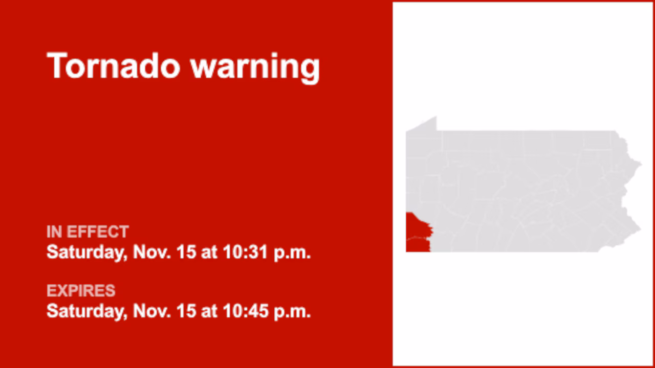 Atualização: condados de Greene e Washington colocados sob alerta de tornado na noite de sábado – proteja-se agora
 - Printis