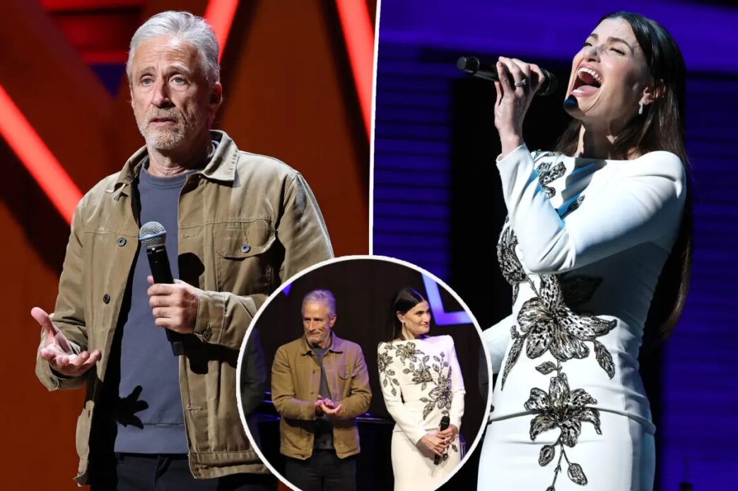 Idina Menzel e Jon Stewart recriam momento de “Adele Dazeem”
 - Printis