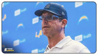 Jim Harbaugh sobre a mentalidade do Chargers Bye Week, o retorno potencial de Omarion Hampton
 - Printis