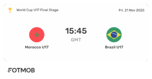 Marrocos U17 vs Brasil U17
 - Printis