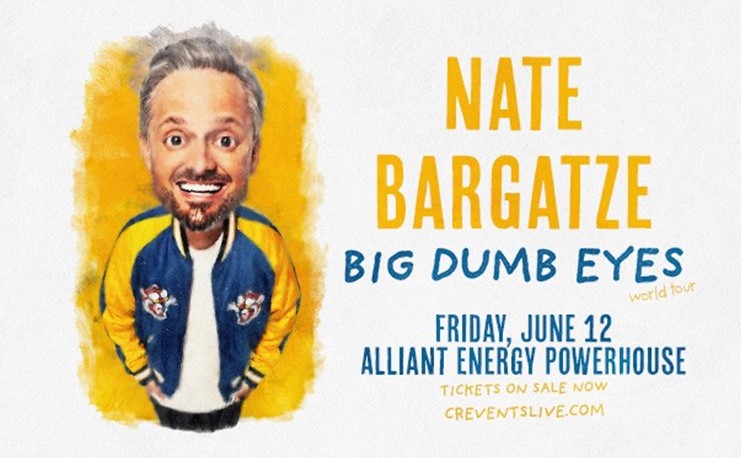 O comediante Nate Bargatze traz turnê mundial para Cedar Rapids
 - Printis