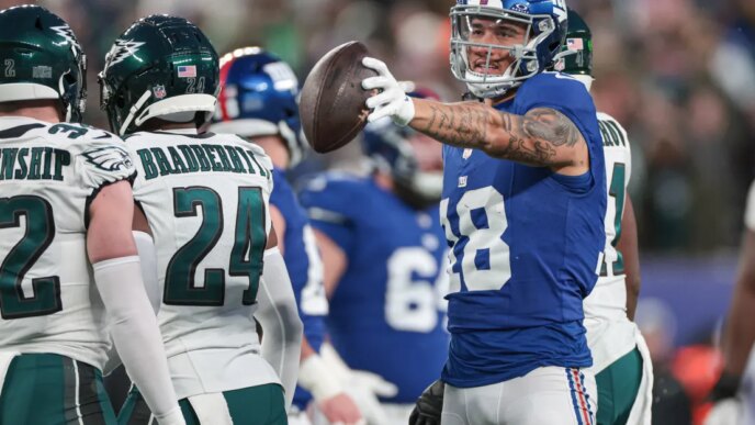 O popular wide receiver Isaiah Hodgins finalmente está de volta ao New York Giants
 - Printis