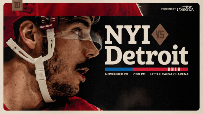 PRÉ-VISUALIZAÇÃO: Red Wings hospeda Islanders for Hockey Fights Cancer Game, apresentado pela Comerica, na quinta-feira 
 - Printis