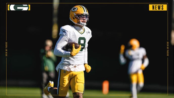 WR Christian Watson gostou de encontrar o ritmo do futebol novamente
 - Printis